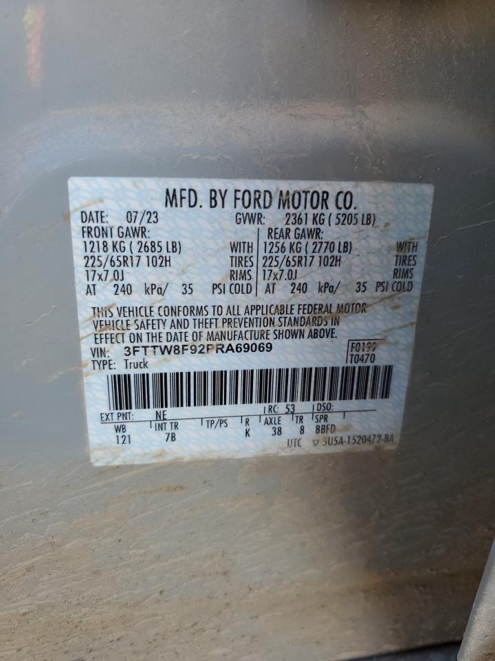 2023 FORD MAVERICK XL VIN:3FTTW8F92PRA69069