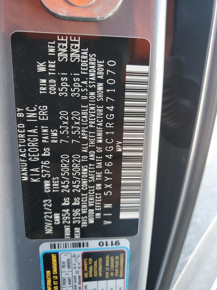 2024 KIA TELLURIDE S VIN:5XYP64GC1RG471070