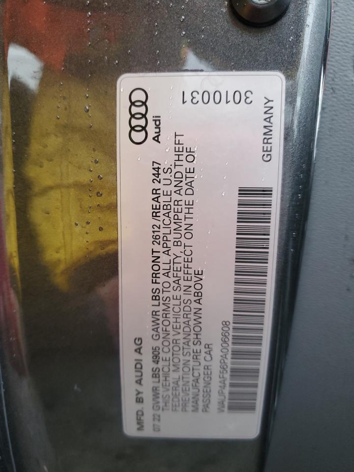2023 AUDI S5 PREMIUM PLUS VIN:WAUP4AF56PA006608