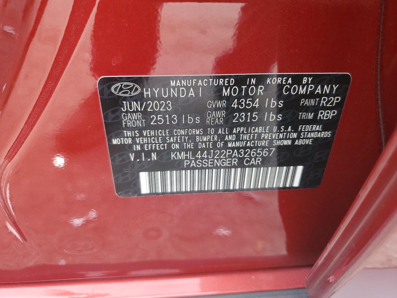 2023 HYUNDAI SONATA SEL PLUS VIN:KMHL44J22PA326567