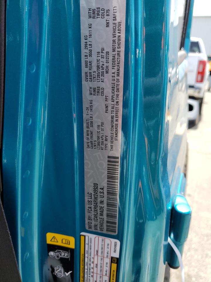 2024 JEEP WRANGLER RUBICON 4XE VIN:1C4RJXR64RW249920