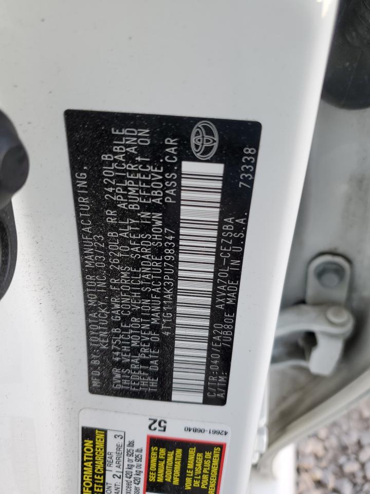 2023 TOYOTA CAMRY SE NIGHT SHADE VIN:4T1G11AK3PU798347