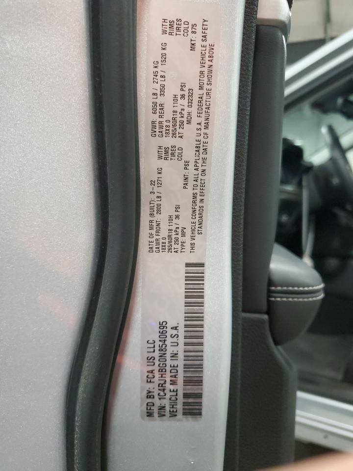 2022 JEEP GRAND CHEROKEE LIMITED VIN:1C4RJHBG0N8540695
