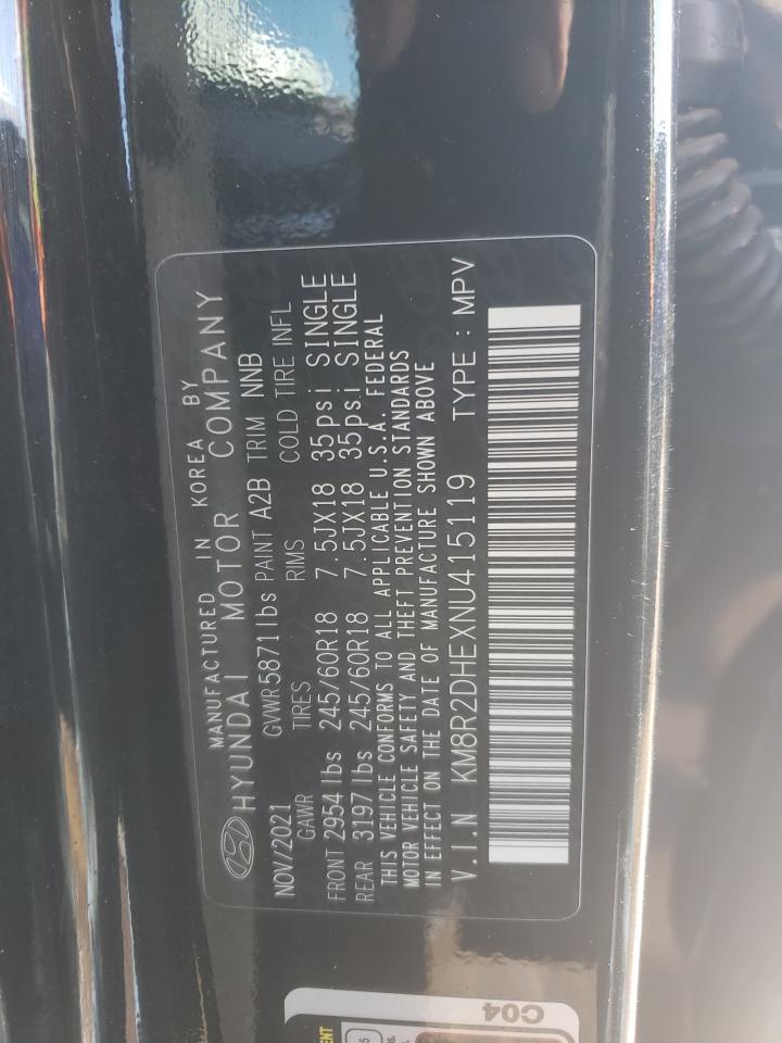 2022 HYUNDAI PALISADE SEL VIN:KM8R2DHEXNU415119