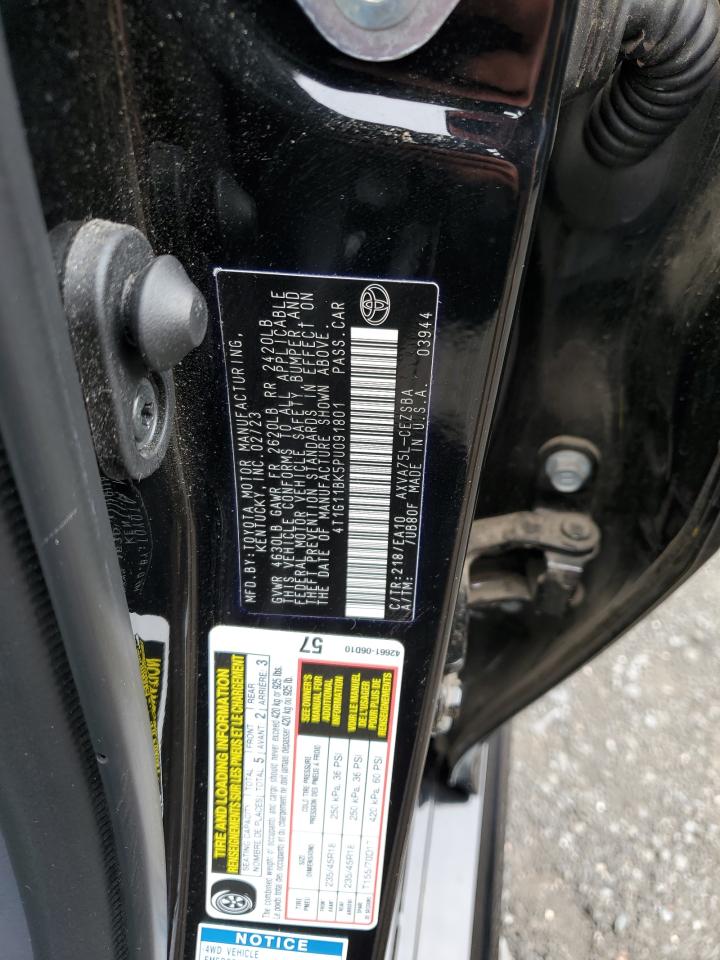 2023 TOYOTA CAMRY SE NIGHT SHADE VIN:4T1G11BK5PU091801