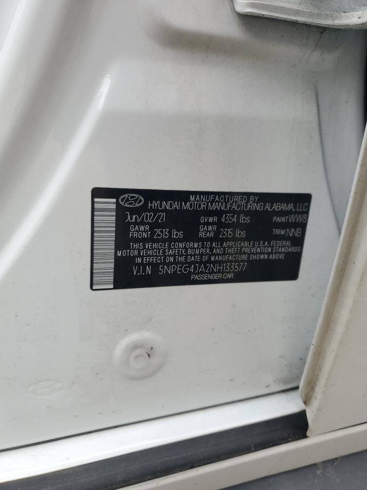 2022 HYUNDAI SONATA SE VIN:5NPEG4JA2NH133577