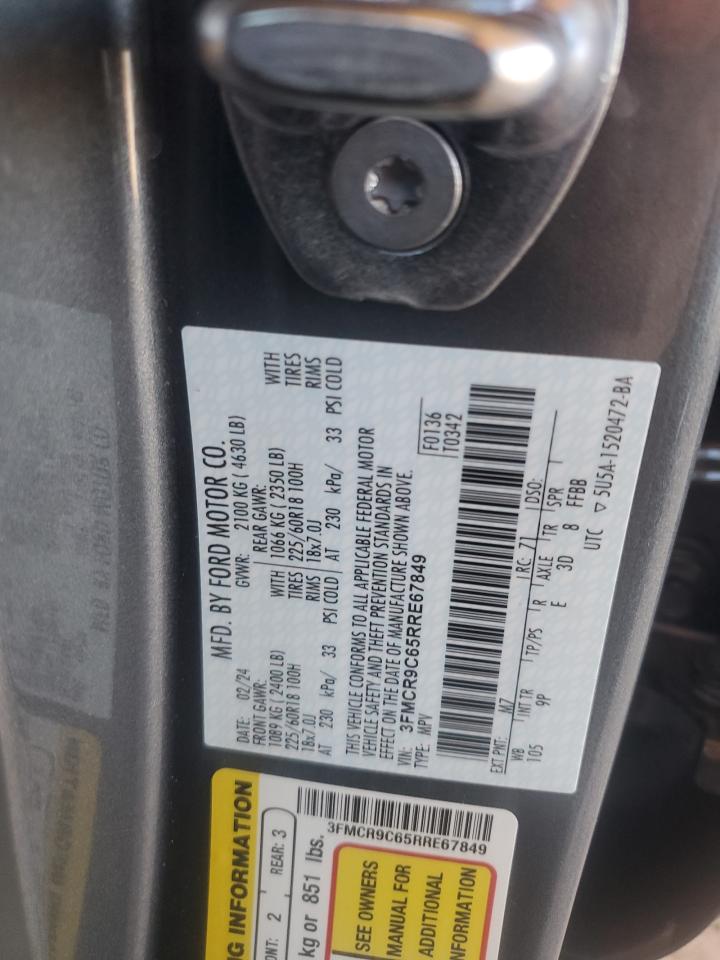 2024 FORD BRONCO SPORT OUTER BANKS VIN:3FMCR9C65RRE67849