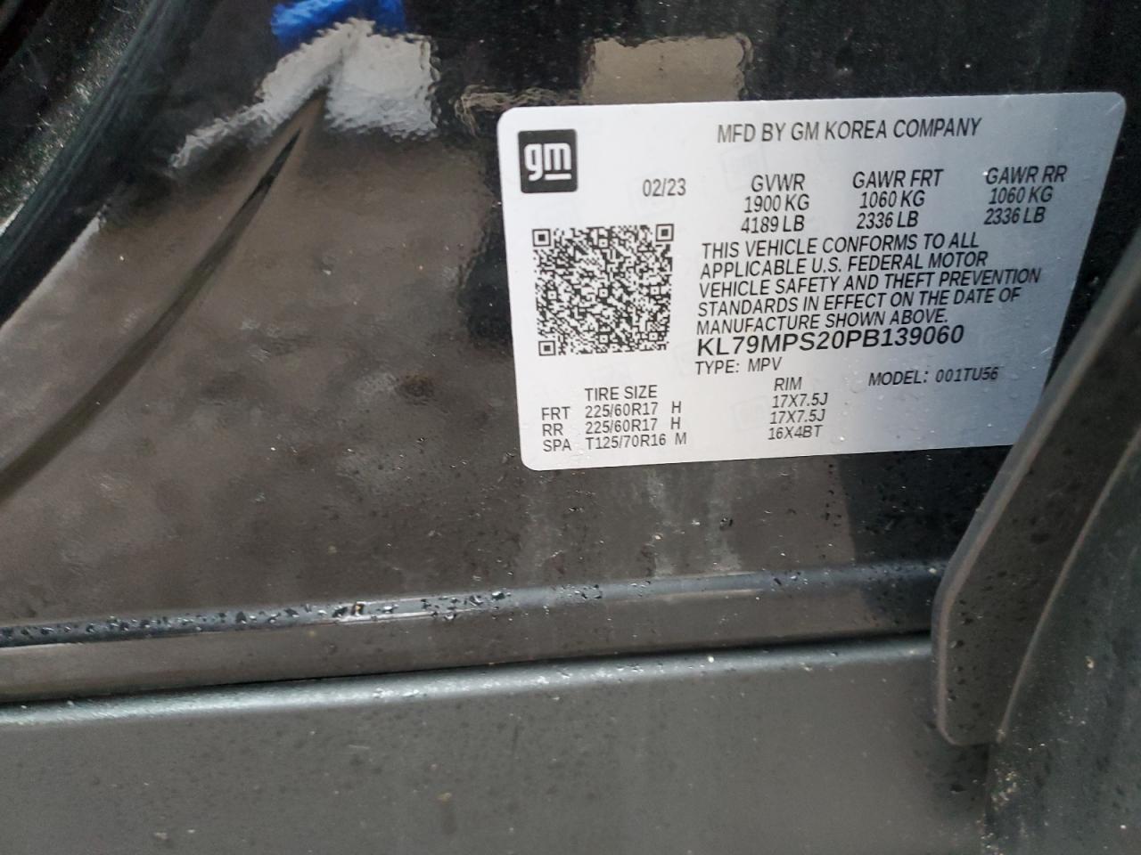 2023 CHEVROLET TRAILBLAZER LT VIN:KL79MPS20PB139060