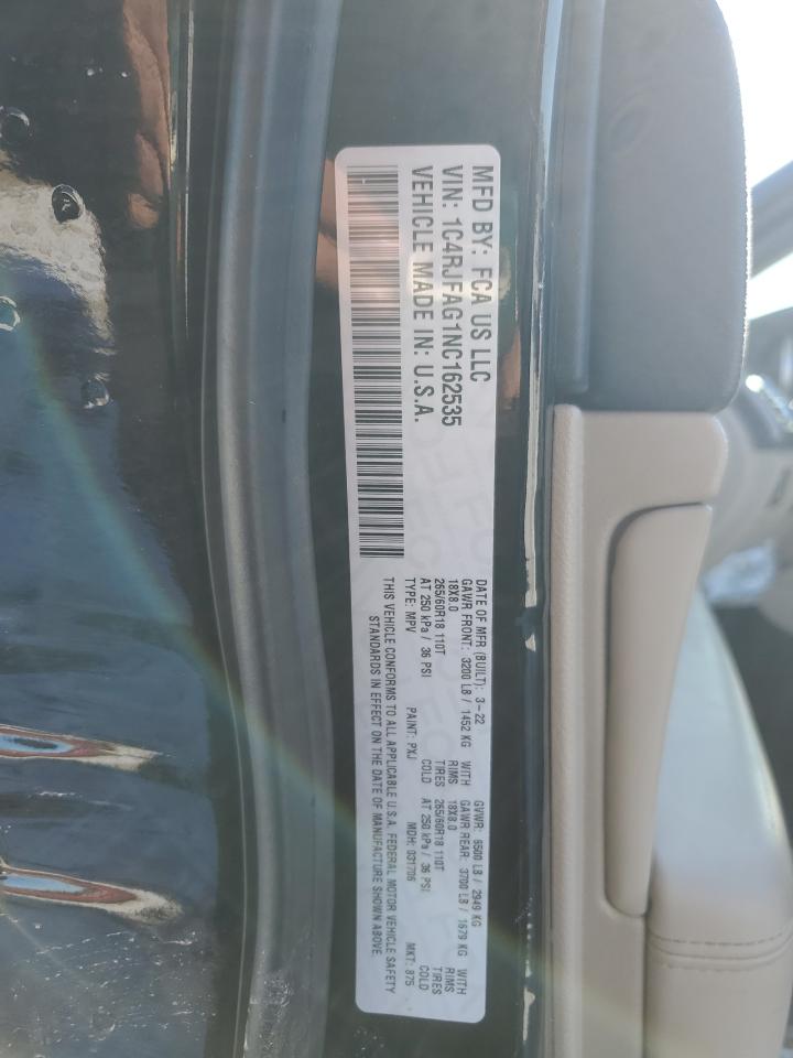 2022 JEEP GRAND CHEROKEE LAREDO E VIN:1C4RJFAG1NC162535