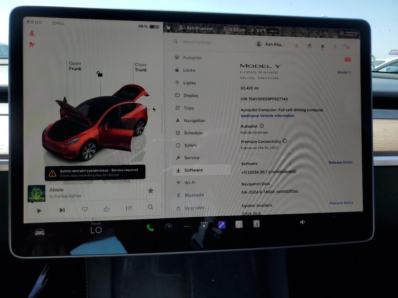 2023 TESLA MODEL Y  VIN:7SAYGDEE8PF827740