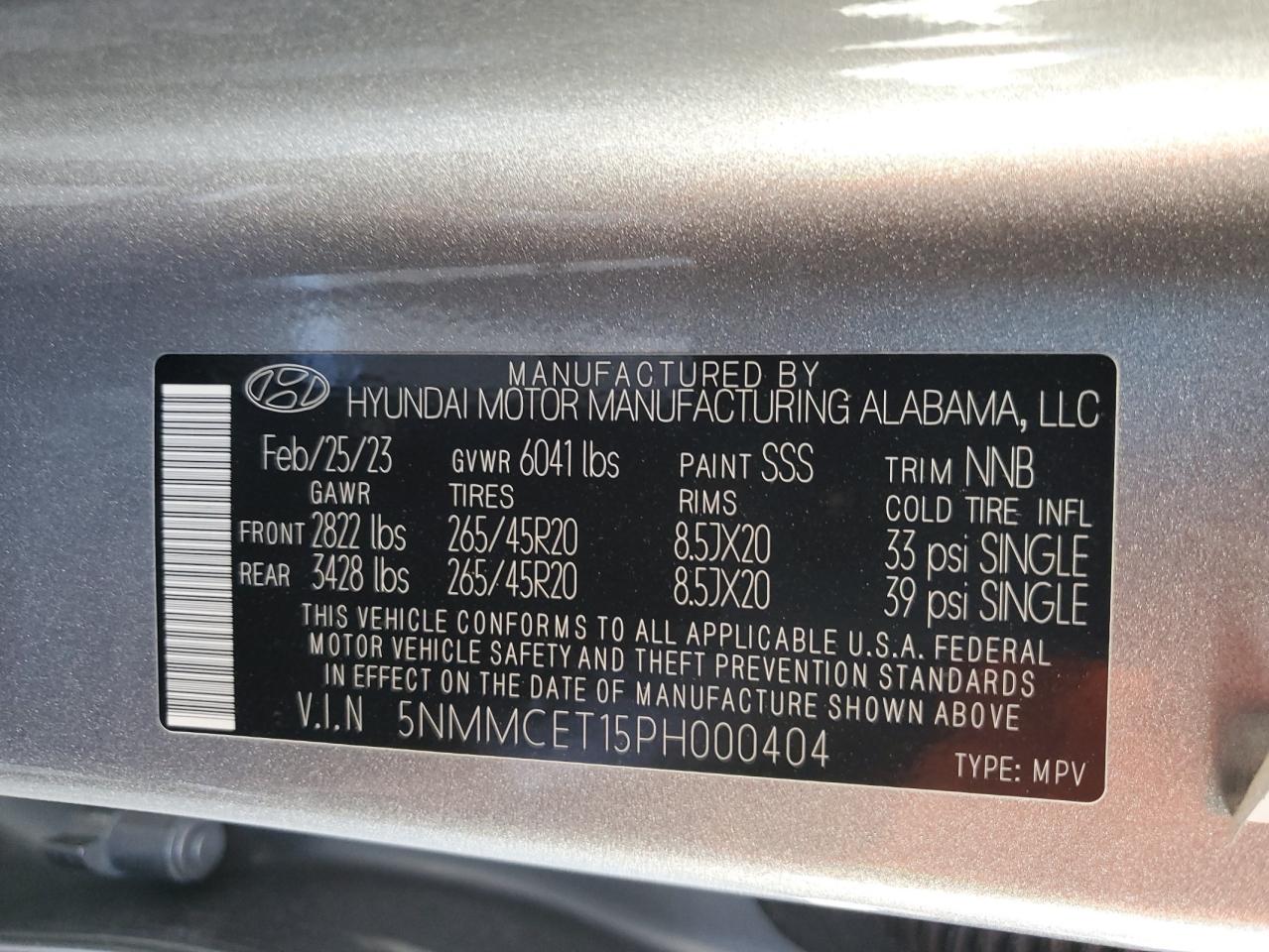 2023 GENESIS GV70 BASE VIN:5NMMCET15PH000404