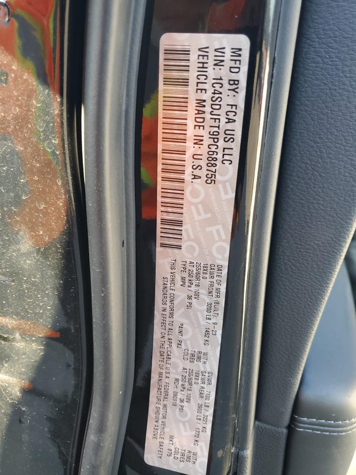 2023 DODGE DURANGO PURSUIT VIN:1C4SDJFT9PC688755