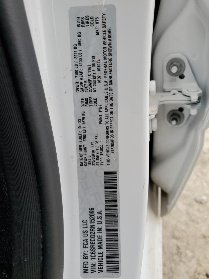 2024 RAM 1500 TRADESMAN VIN:1C6SRECG2RN152096