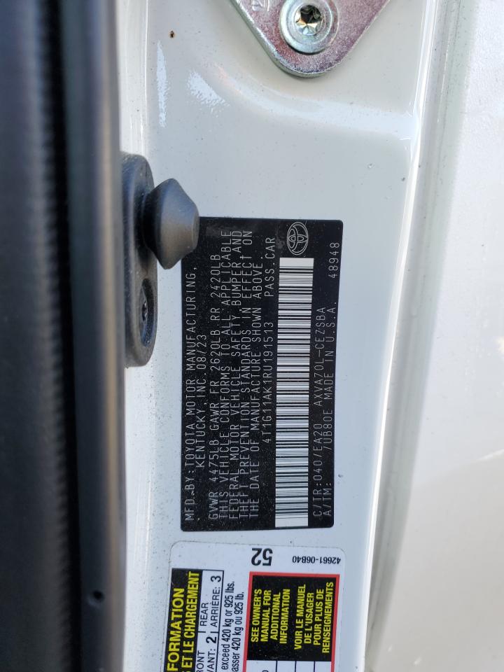 2024 TOYOTA CAMRY SE NIGHT SHADE VIN:4T1G11AK1RU191513