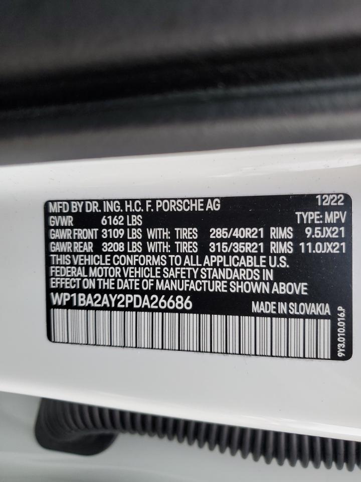 2023 PORSCHE CAYENNE COUPE VIN:WP1BA2AY2PDA26686