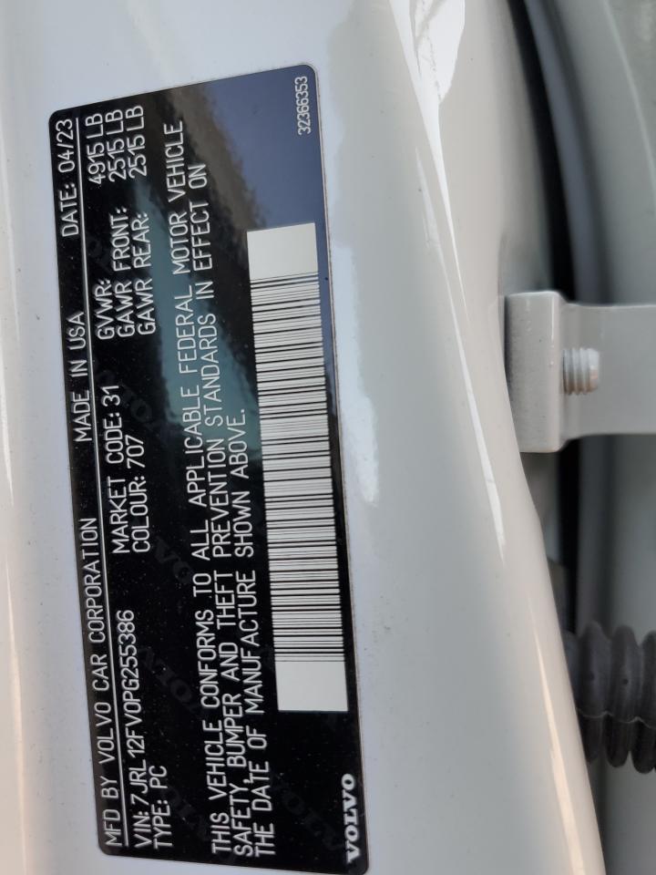 2023 VOLVO S60 CORE VIN:7JRL12FV0PG255386