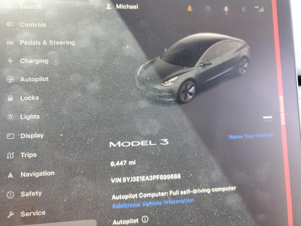 2023 TESLA MODEL 3  VIN:5YJ3E1EA3PF699688