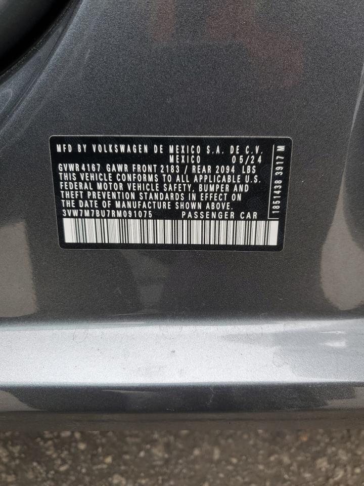2024 VOLKSWAGEN JETTA SE VIN:3VW7M7BU7RM091075