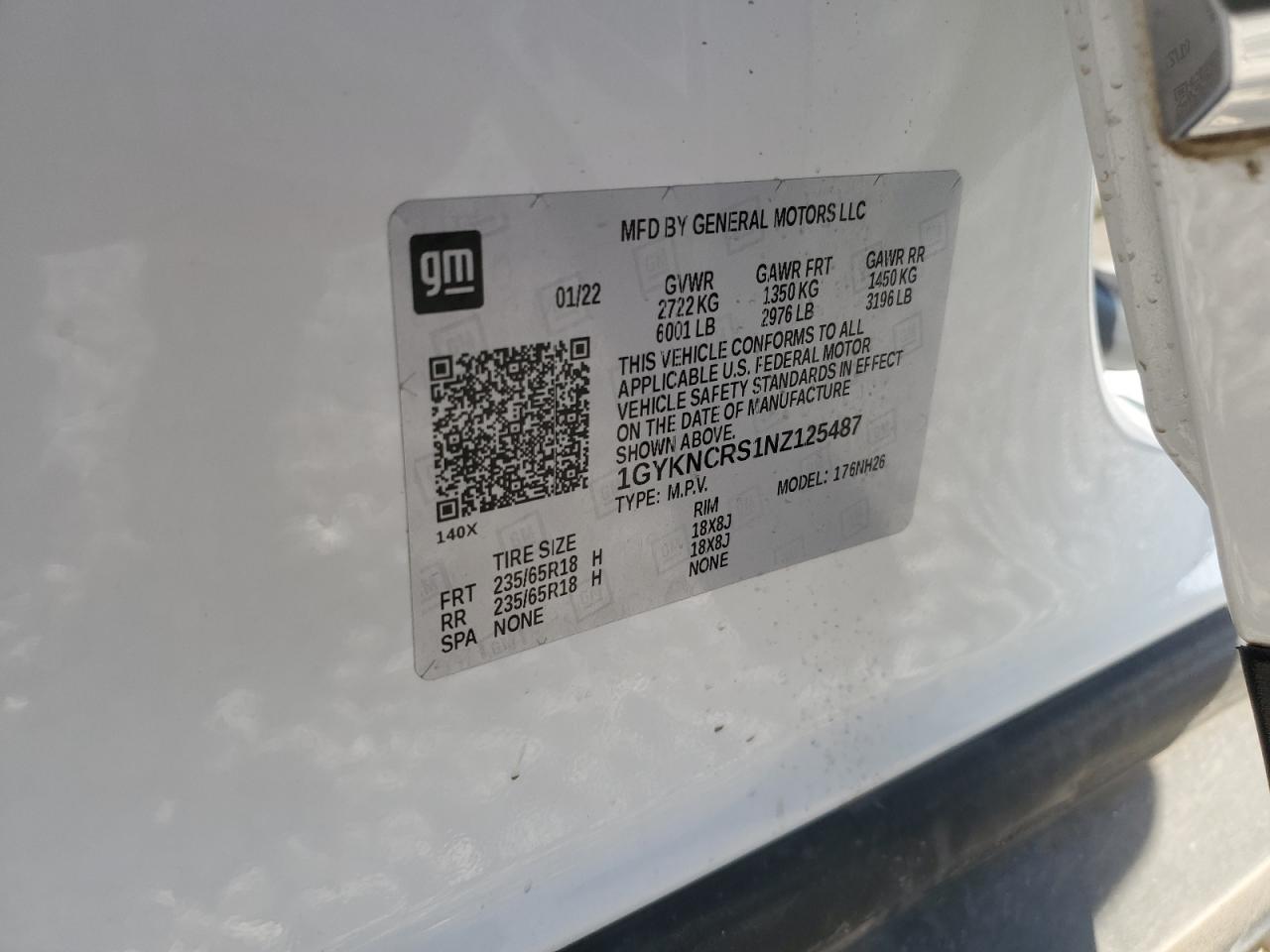 2022 CADILLAC XT5 PREMIUM LUXURY VIN:KM8K12AA7LU424244