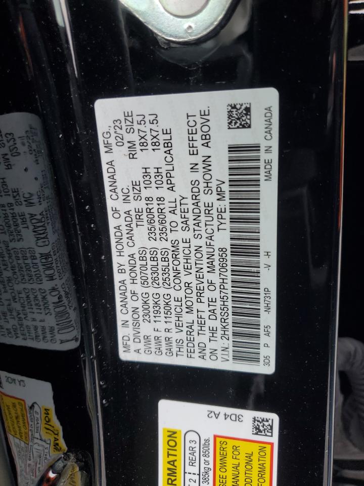 2023 HONDA CR-V SPORT VIN:2HKRS5H57PH706958