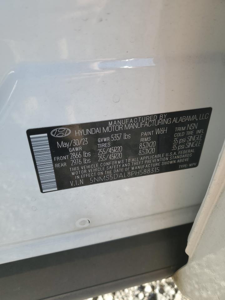 2023 HYUNDAI SANTA FE CALLIGRAPHY VIN:5NMS5DAL8PH588315