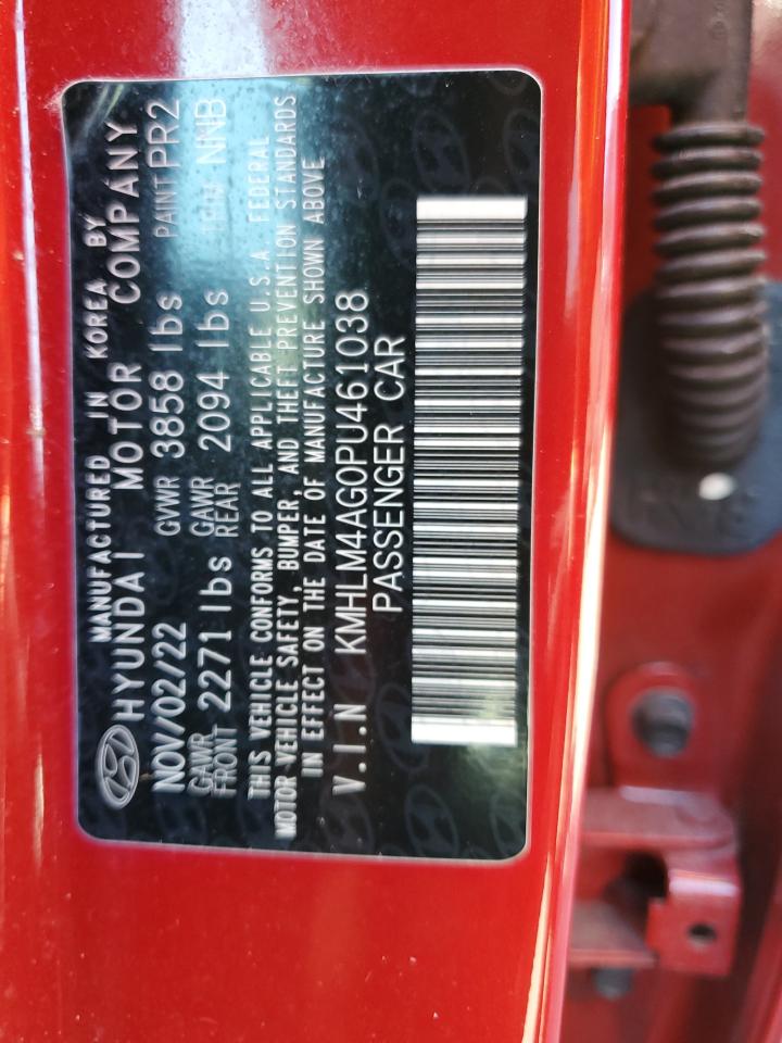2023 HYUNDAI ELANTRA SEL VIN:KMHLM4AG0PU461038