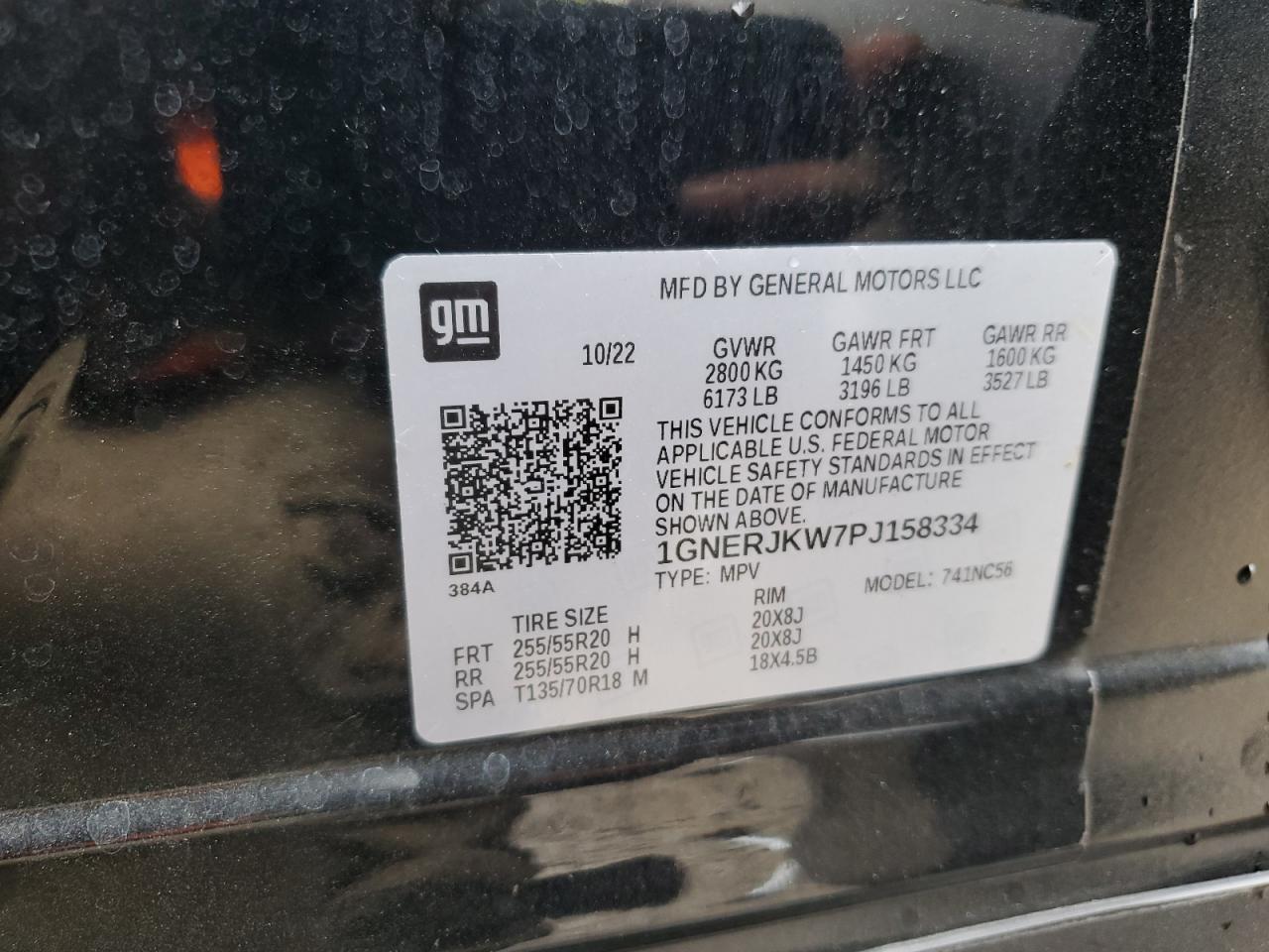 2023 CHEVROLET TRAVERSE RS VIN:1GNERJKW7PJ158334