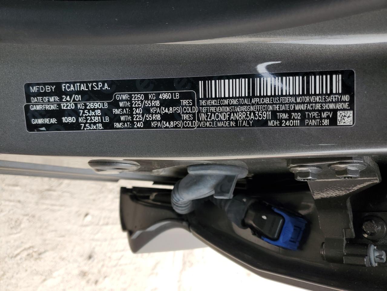 2024 DODGE HORNET GT VIN:ZACNDFAN8R3A35911