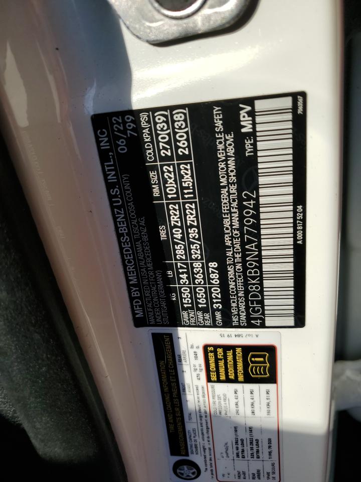 2022 MERCEDES-BENZ GLE COUPE 63 S 4MATIC AMG VIN:4JGFD8KB9NA779942