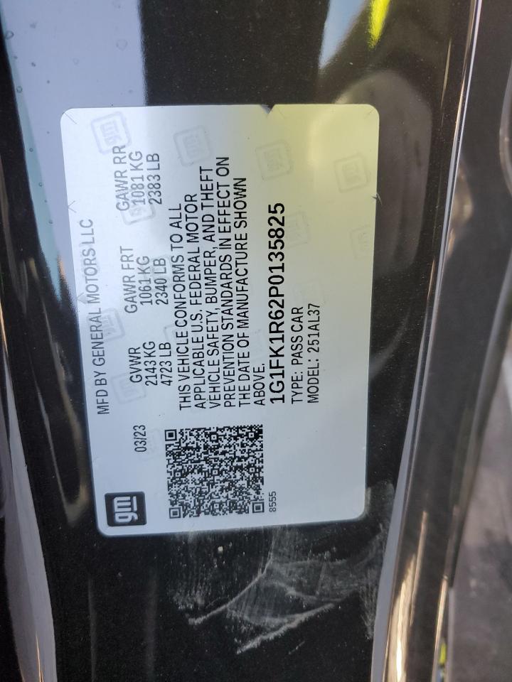 2023 CHEVROLET CAMARO ZL1 VIN:1G1FK1R62P0135825