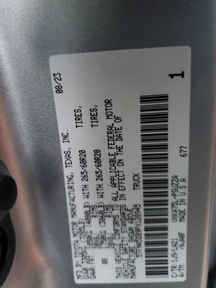 2023 TOYOTA TUNDRA CREWMAX PLATINUM VIN:5TFNA5DB9PX128945