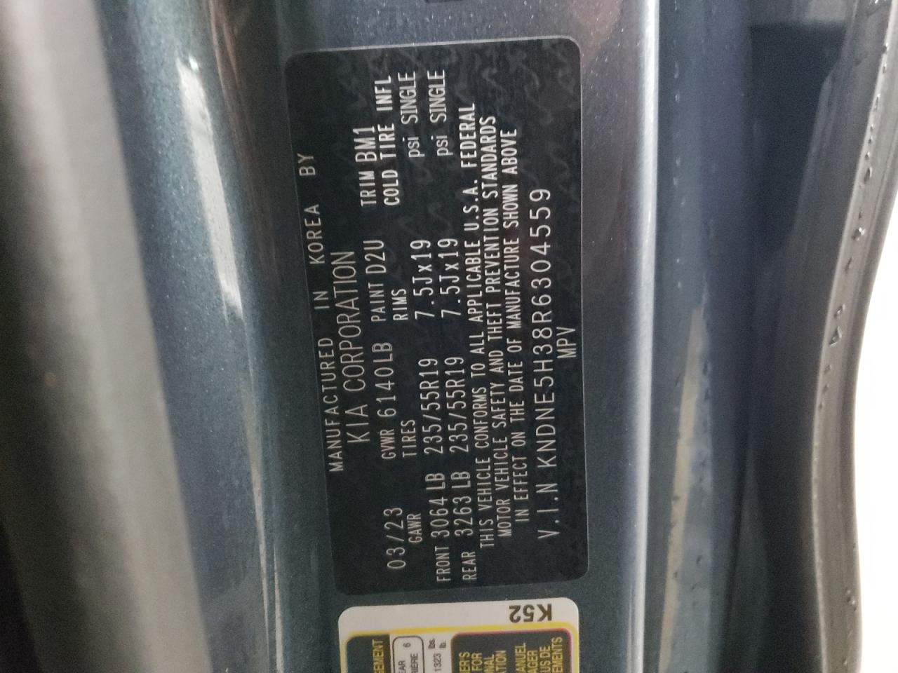 2024 KIA CARNIVAL SX VIN:KNDNE5H38R6304559