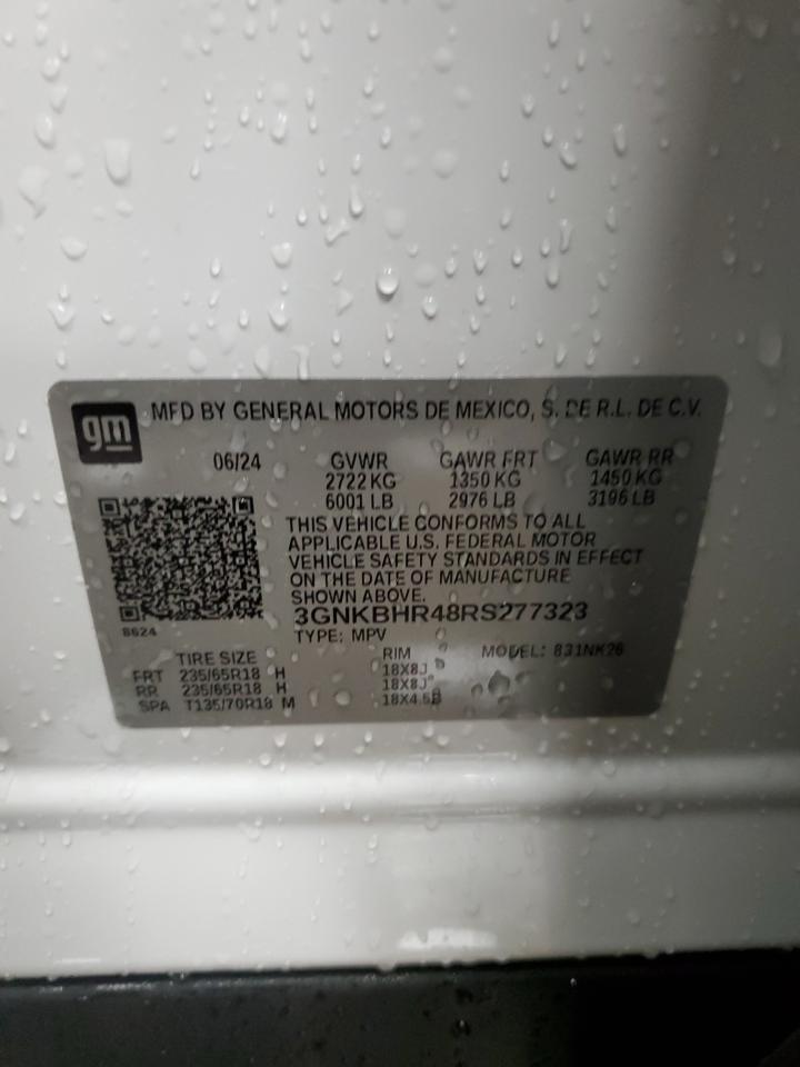 2024 CHEVROLET BLAZER 2LT VIN:3GNKBHR48RS277323