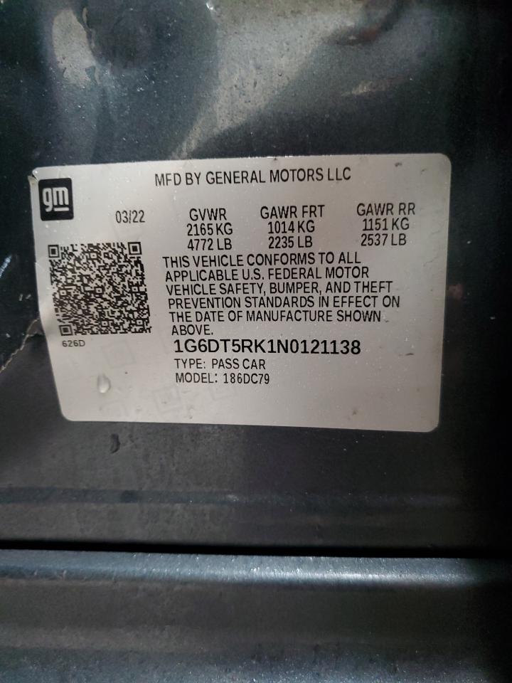 2022 CADILLAC CT5 PREMIUM LUXURY VIN:1G6DT5RK1N0121138