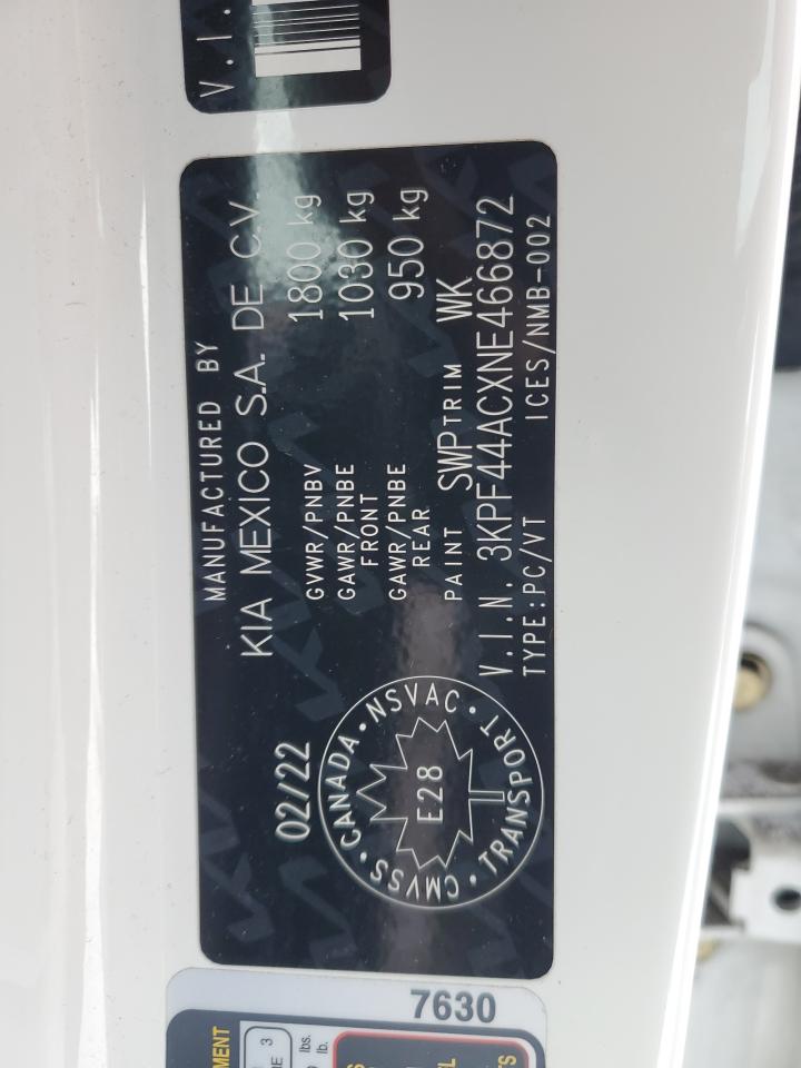 2022 KIA FORTE GT VIN:JF2GPASC7F8324890