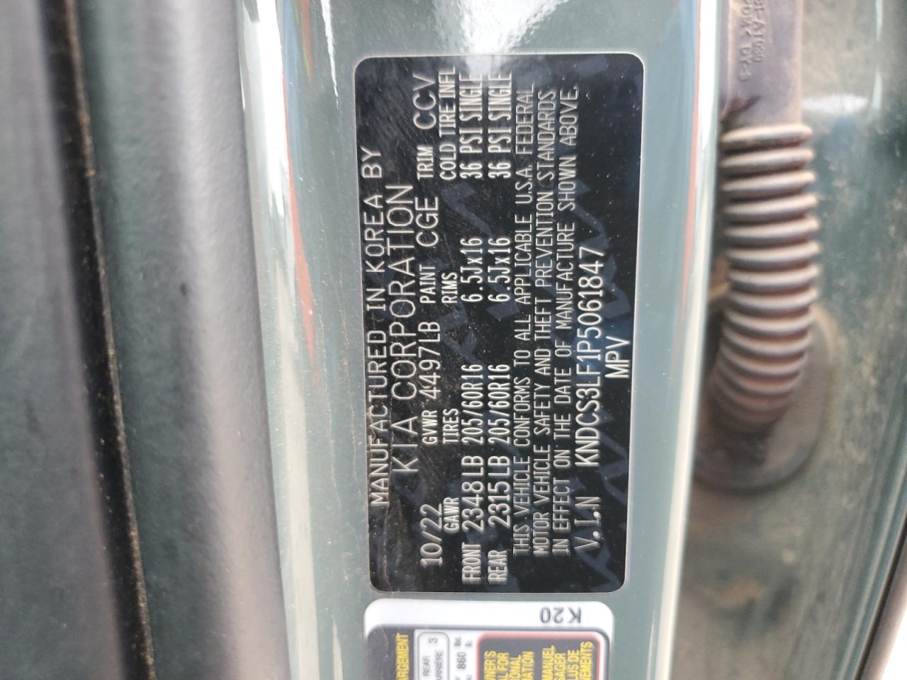 2023 KIA NIRO EX VIN:KNDCS3LF1P5061847