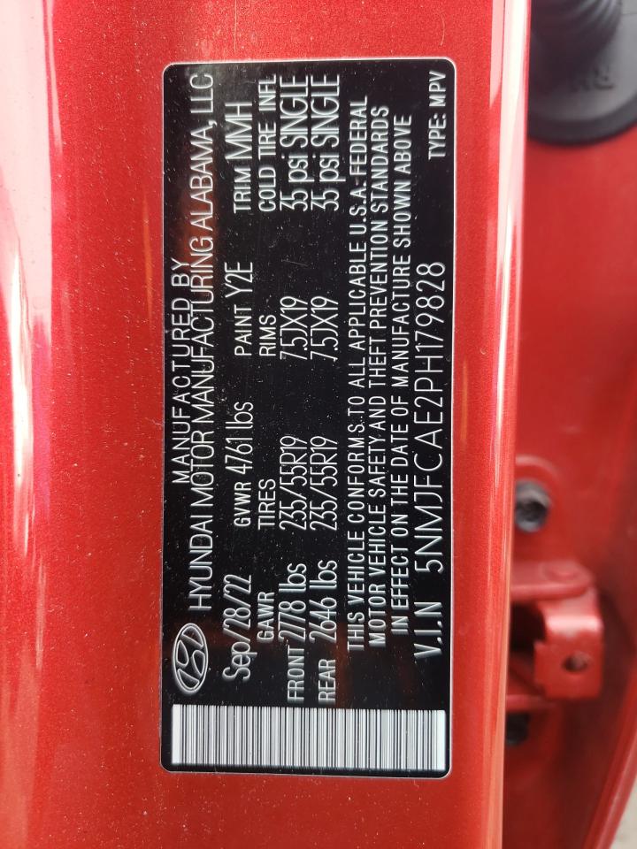 2023 HYUNDAI TUCSON SEL VIN:5NMJFCAE2PH179828