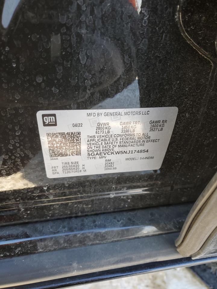 2022 BUICK ENCLAVE AVENIR VIN:5GAEVCKW5NJ174854