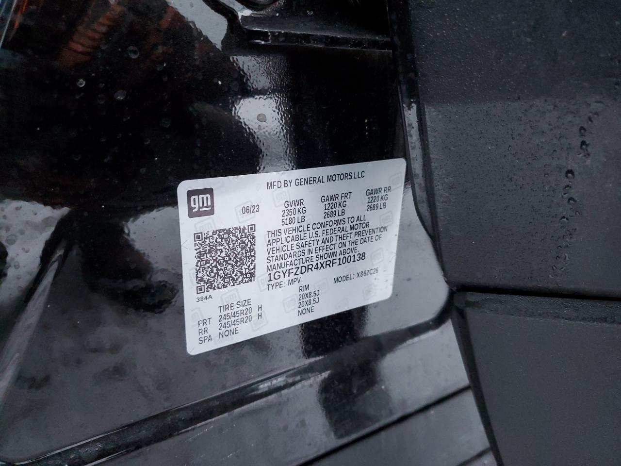 2024 CADILLAC XT4 PREMIUM LUXURY VIN:1GYFZDR4XRF100138