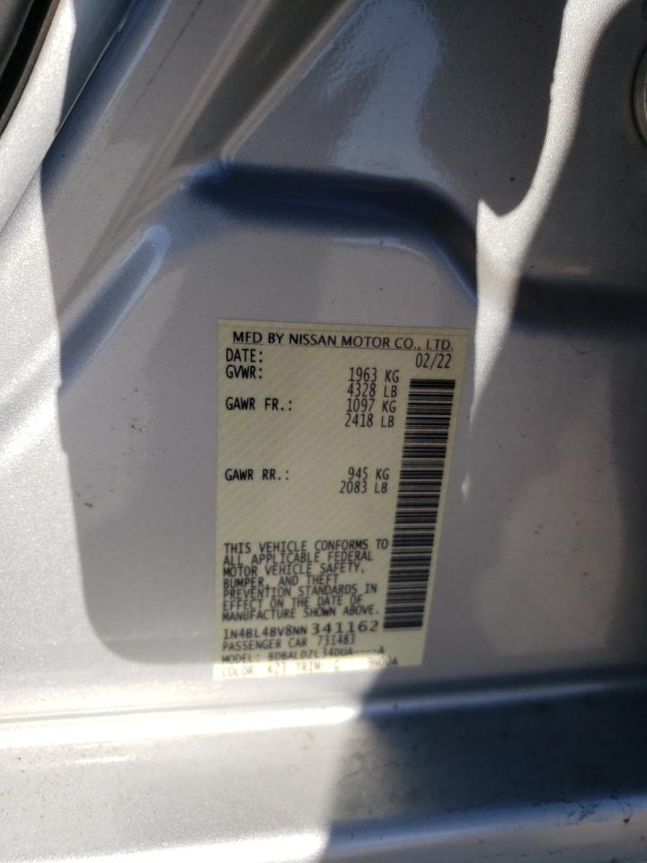 2022 NISSAN ALTIMA S VIN:1N4BL4BV8NN341162