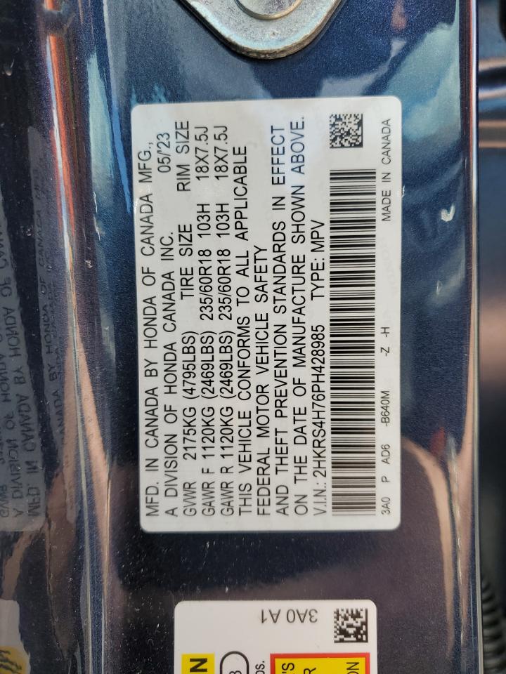 2023 HONDA CR-V EXL VIN:2HKRS4H76PH428985