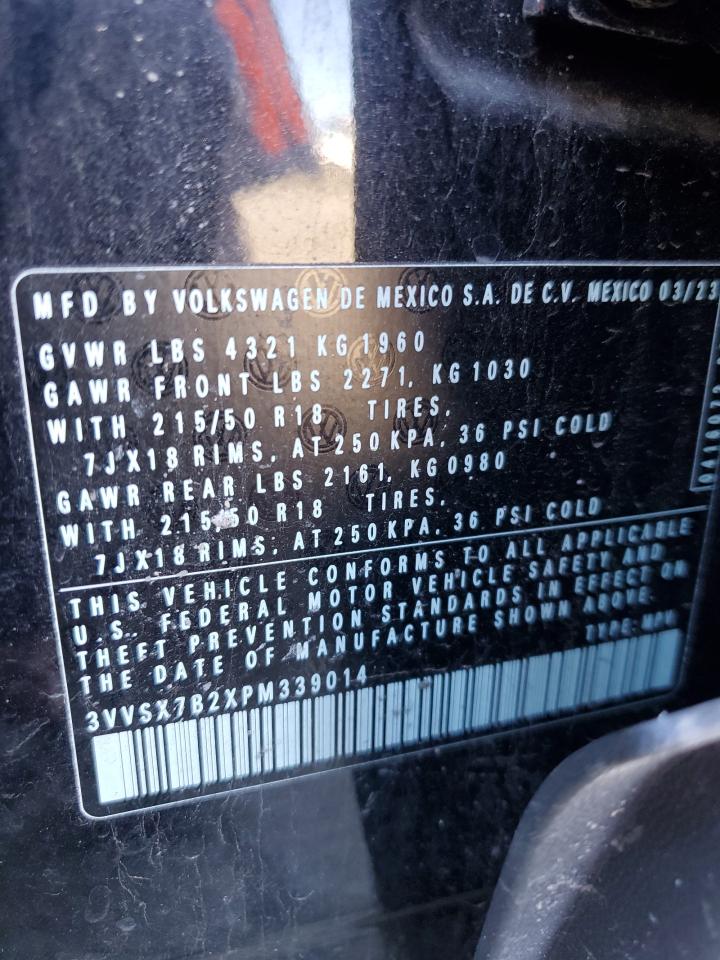 2023 VOLKSWAGEN TAOS SE VIN:3VVSX7B2XPM339014