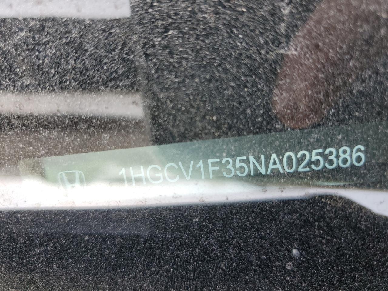 2022 HONDA ACCORD SPORT VIN:1HGCV1F35NA025386