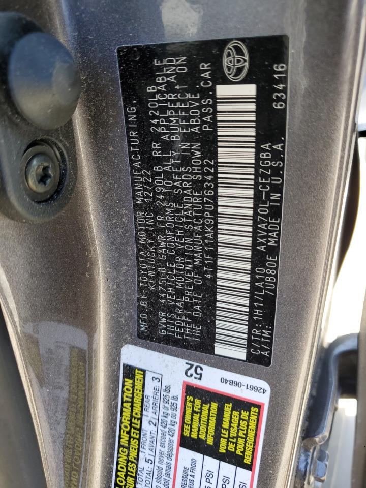 2023 TOYOTA CAMRY XLE VIN:4T1F11AK9PU763422