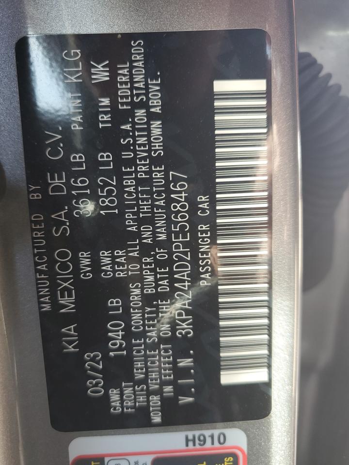 2023 KIA RIO LX VIN:3KPA24AD2PE568467