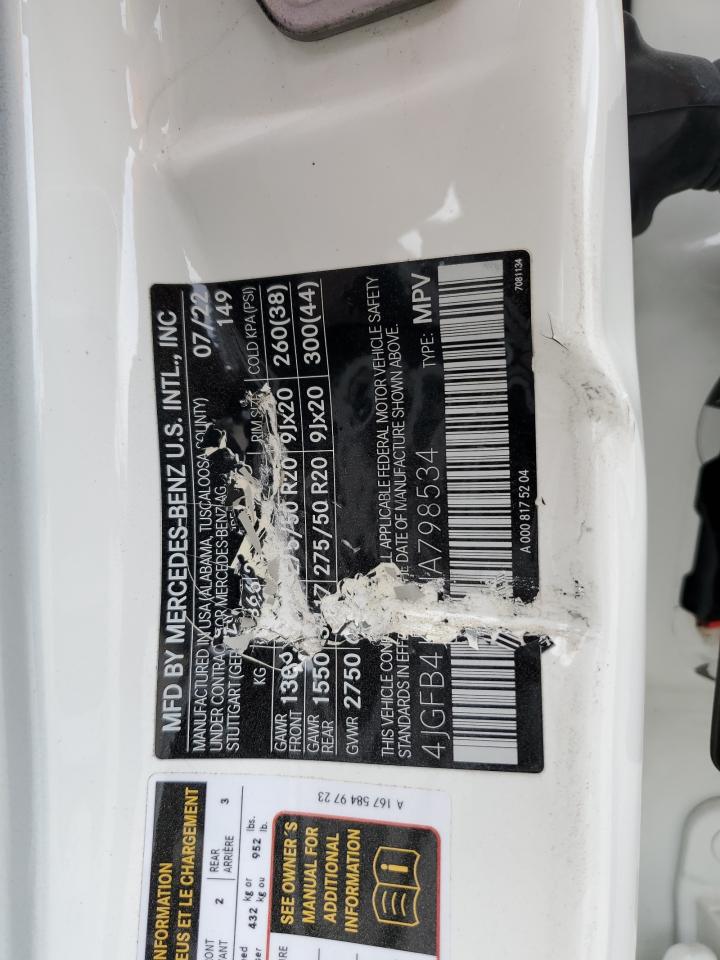 2022 MERCEDES-BENZ GLE 350 VIN:4JGFB4JB1NA798534