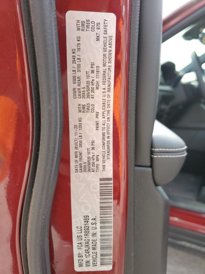 2024 JEEP GRAND CHEROKEE L LAREDO VIN:1C4RJKAG1R8931469