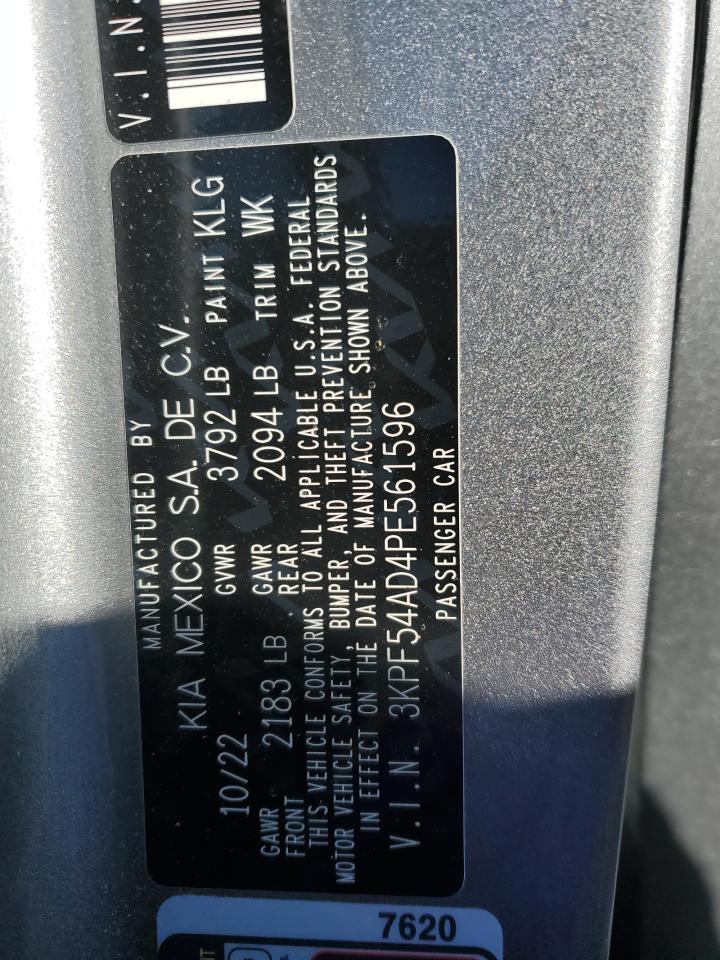 2023 KIA FORTE GT LINE VIN:3KPF54AD4PE561596