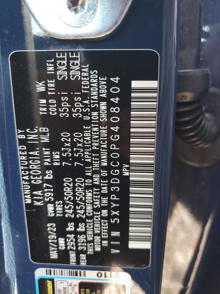 2023 KIA TELLURIDE EX VIN:5XYP3DGC0PG408404