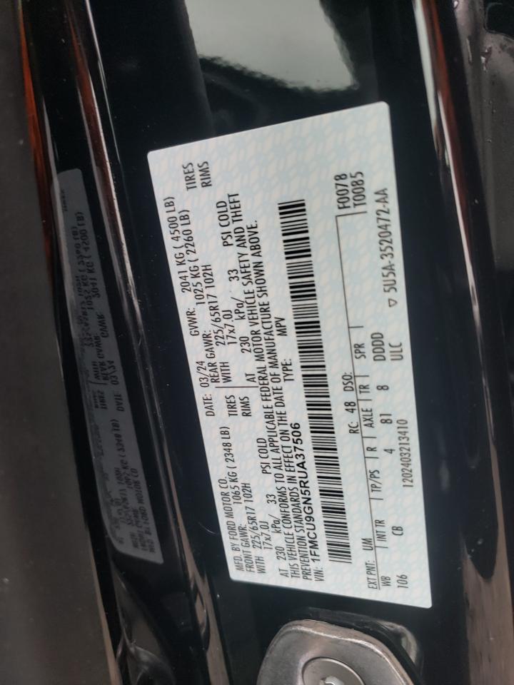 2024 FORD ESCAPE ACTIVE VIN:1FMCU9GN5RUA37506